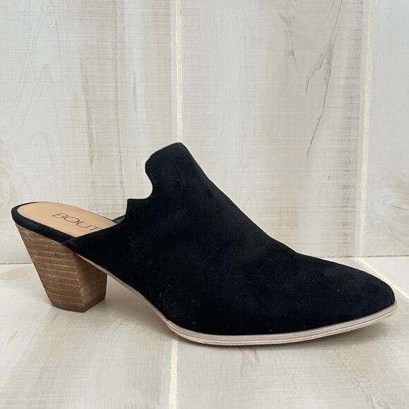 Corkys Footware Haisley Heeled Pointed Toe Mules Women’s Size 9 Black Faux Suede - Picture 1 of 9